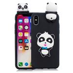 For iPhone XR 3D Cartoon Pattern Shockproof TPU Protective Case(Blue Bow Panda)