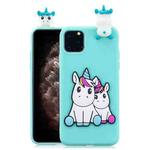For iPhone 11 Pro Max 3D Cartoon Pattern Shockproof TPU Protective Case(Couple Unicorn)