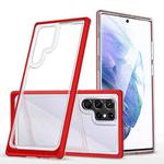 For Samsung Galaxy S22 Ultra 5G Clear Acrylic+PC+TPU Shockproof Phone Case(Red)