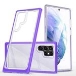 For Samsung Galaxy S22 Ultra 5G Clear Acrylic+PC+TPU Shockproof Phone Case(Purple)