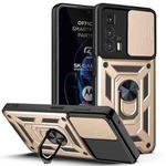 For Motorola Edge 20 Pro Sliding Camera Cover TPU+PC Phone Case(Gold)