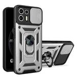 For Motorola Edge 20 Lite Sliding Camera Cover TPU+PC Phone Case(Silver)
