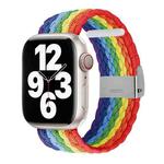 Vertical Texture Braided Watch Band For Apple Watch Series 8&7 41mm / SE 2&6&SE&5&4 40mm / 3&2&1 38mm(Rainbow)