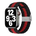 Vertical Texture Braided Watch Band For Apple Watch Series 8&7 41mm / SE 2&6&SE&5&4 40mm / 3&2&1 38mm(Black Red)