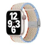 Vertical Texture Braided Watch Band For Apple Watch Series 8&7 41mm / SE 2&6&SE&5&4 40mm / 3&2&1 38mm(Orange White Blue)