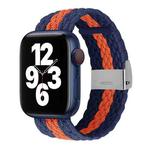 Vertical Texture Braided Watch Band For Apple Watch Ultra 49mm / Series 8&7 45mm / SE 2&6&SE&5&4 44mm / 3&2&1 42mm(Blue Orange)
