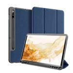 For Samsung Galaxy Tab S8 / Galaxy Tab S7 DUX DUCIS Domo Series Magnetic PU Leather Tablet Case(Blue)