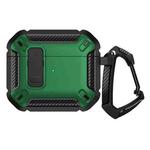 Shield Shockproof Earphone Protective Case with Hook For AirPods 3(Black Green)