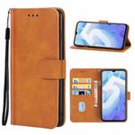 Leather Phone Case For vivo iQOO U5(Brown)