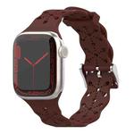 Lace Silicone Watch Band For Apple Watch Series 8&7 41mm / SE 2&6&SE&5&4 40mm / 3&2&1 38mm(Wine Red)