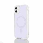 2 in 1 Colorful Frame Transparent Magnetic Phone Case For iPhone 13(White)