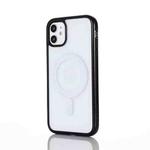 2 in 1 Colorful Frame Transparent Magnetic Phone Case For iPhone 12 / 12 Pro(Black)