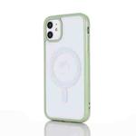 2 in 1 Colorful Frame Transparent Magnetic Phone Case For iPhone 12 Pro Max(Green)