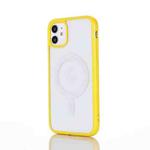 2 in 1 Colorful Frame Transparent Magnetic Phone Case For iPhone 11 Pro(Yellow)