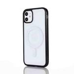 2 in 1 Colorful Frame Transparent Magnetic Phone Case For iPhone 11 Pro Max(Black)
