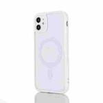 2 in 1 Colorful Frame Transparent Magnetic Phone Case For iPhone 11 Pro Max(White)