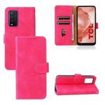 For TCL 205 Skin Feel Magnetic Buckle Leather Phone Case(Rose Red)