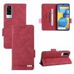 For vivo Y51 2020 / Y31 2021 Magnetic Clasp Leather Phone Case(Red)