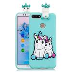 For Huawei Honor 7A 3D Cartoon Pattern Shockproof TPU Protective Case(Couple Unicorn)