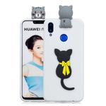 For Huawei Honor 8X 3D Cartoon Pattern Shockproof TPU Protective Case(Little Black Cat)