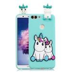 For Huawei Honor 9i 3D Cartoon Pattern Shockproof TPU Protective Case(Couple Unicorn)