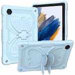 For Samsung Galaxy Tab A8 10.5 2021 Beige PC + Silicone Holder Tablet Case(Ice Blue)