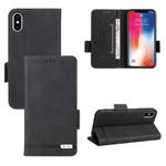 For iPhone X / XS Magnetic Clasp Leather Phone Case(Black)