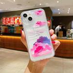 Transparent TPU Shockproof Phone Case For iPhone 13 Pro(Colorful Blue Clouds)