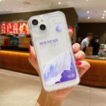 Transparent TPU Shockproof Phone Case For iPhone 12(White Snow Mountain)