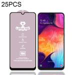 25 PCS 9H HD Large Arc High Alumina Full Screen Tempered Glass Film for Galaxy A50