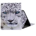 for iPad Pro 12.9 (2018) Colored Drawing Pattern Horizontal Flip PU Leather Case with Holder & Card Slots & Wallet (White Panther)