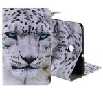 For Galaxy Tab A 8.0 (2018) T387 Colored Drawing Pattern Horizontal Flip PU Leather Case with Holder & Card Slots & Wallet(White Panther)