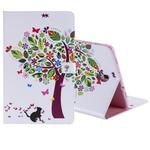 For Galaxy Tab A 10.5 T590 / T595 Colored Drawing Pattern Horizontal Flip PU Leather Case with Holder & Card Slots & Wallet(Cat and Tree)