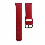 Silicone Watch Band, Size: S 110mm For Apple Watch Series 8&7 41mm / SE 2&6&SE&5&4 40mm / 3&2&1 38mm(Rose Red)