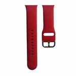 Silicone Watch Band, Size: L 132mm For Apple Watch Series 8&7 41mm / SE 2&6&SE&5&4 40mm / 3&2&1 38mm(Rose Red)