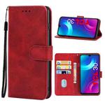 Leather Phone Case For TCL 30(Red)