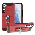 For Samsung Galaxy S22+ 5G War-god Armor Ring Holder TPU + PC Phone Case(Red)