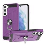 For Samsung Galaxy S22+ 5G War-god Armor Ring Holder TPU + PC Phone Case(Purple)