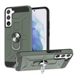 For Samsung Galaxy S22+ 5G War-god Armor Ring Holder TPU + PC Phone Case(Deep Green)