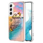 For Samsung Galaxy S22 5G Electroplating IMD TPU Phone Case(Dream Butterfly)