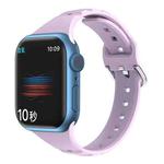 Silicone Small Waist Watch Band For Apple Watch Ultra 49mm / Series 8&7 45mm / SE 2&6&SE&5&4 44mm / 3&2&1 42mm(Lavender)