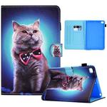 Sewing Pen Slot Leather Tablet Case For iPad mini 2019 / 4 / 3 / 2 / 1(Bow Tie Cat)