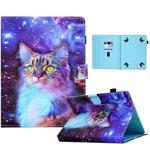 For 7 inch Tablet Electric Pressed TPU Leather Tablet Case(Star Cat)
