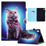 For Lenovo Tab M10 HD 2ND X306X Sewing Pen Slot Leather Tablet Case(Bow Tie Cat)