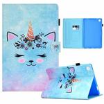 For Samsung Galaxy Tab A7 Lite T220 Sewing Pen Slot Leather Tablet Case(Wildebeest)
