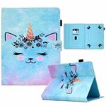 For 7 inch Tablet Sewing Pen Slot Leather Tablet Case(Wildebeest)