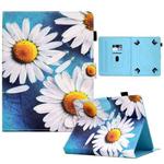 For 7 inch Tablet Sewing Pen Slot Leather Tablet Case(Sunflower)