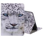 For iPad 5 & 6 Colored Drawing Pattern Horizontal Flip PU Leather Case with Holder & Card Slots & Wallet & Sleep / Wake-up Function(White Panther)