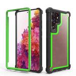 For Samsung Galaxy S22 Ultra 5G Double-Sided Full Coverage TPU + Acrylic Phone Case(Black+Green)