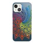 For iPhone 13 Gradient Lace Transparent TPU Phone Case(Whirlwind Colorful)